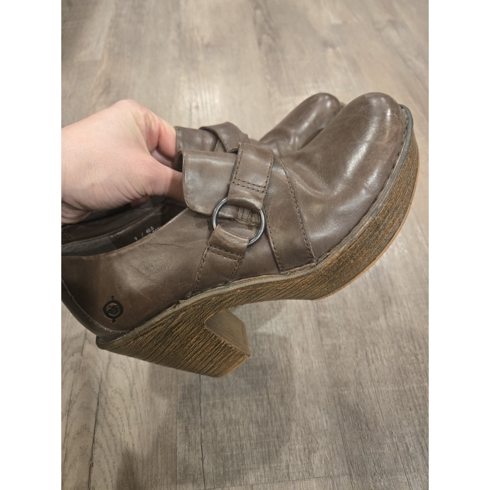 Born Shoes Womens Boots 9 Dollie Brown Leather Platform Chunky Heel Y2K Bootie - Picture 6 of 6